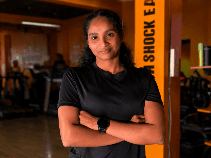 N Bhavana, trainer at Healthify women’s gym in Sri Vijaya Puram