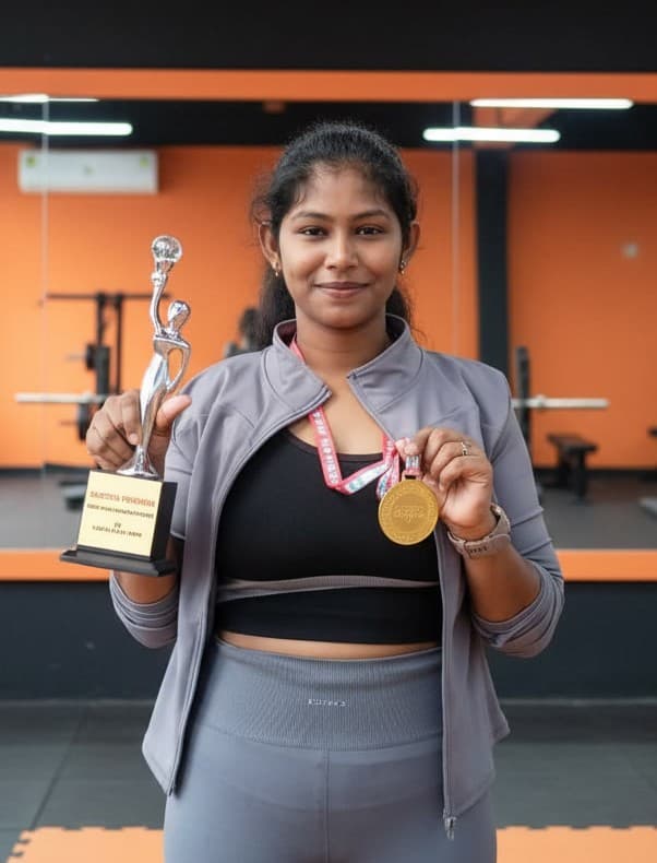 Sandhya Laskar, trainer at Healthify women’s gym in Sri Vijaya Puram